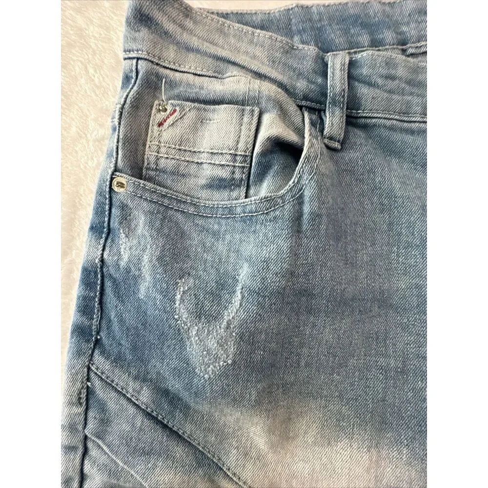 South Pole Shorts Mens 34 (Fits 36)‎ Slim Fit Jean Denim Jorts Faded Y2K 00s VTG